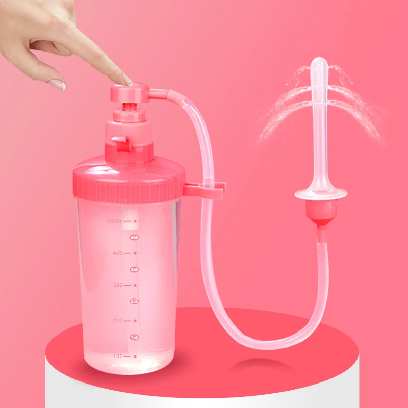 New 350ml/500ml Vaginal Clearner Anal Douche Enema Reusable  Vagina Cleaning