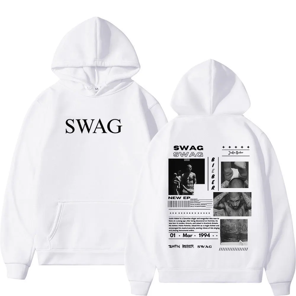 جاستن بيبر SWAG 2025 ألبوم جديد هوديس الرجال النساء الملابس موضة الهيب هوب قمصان سويت شيرت بقلنسوة عادية كم طويل البلوفرات