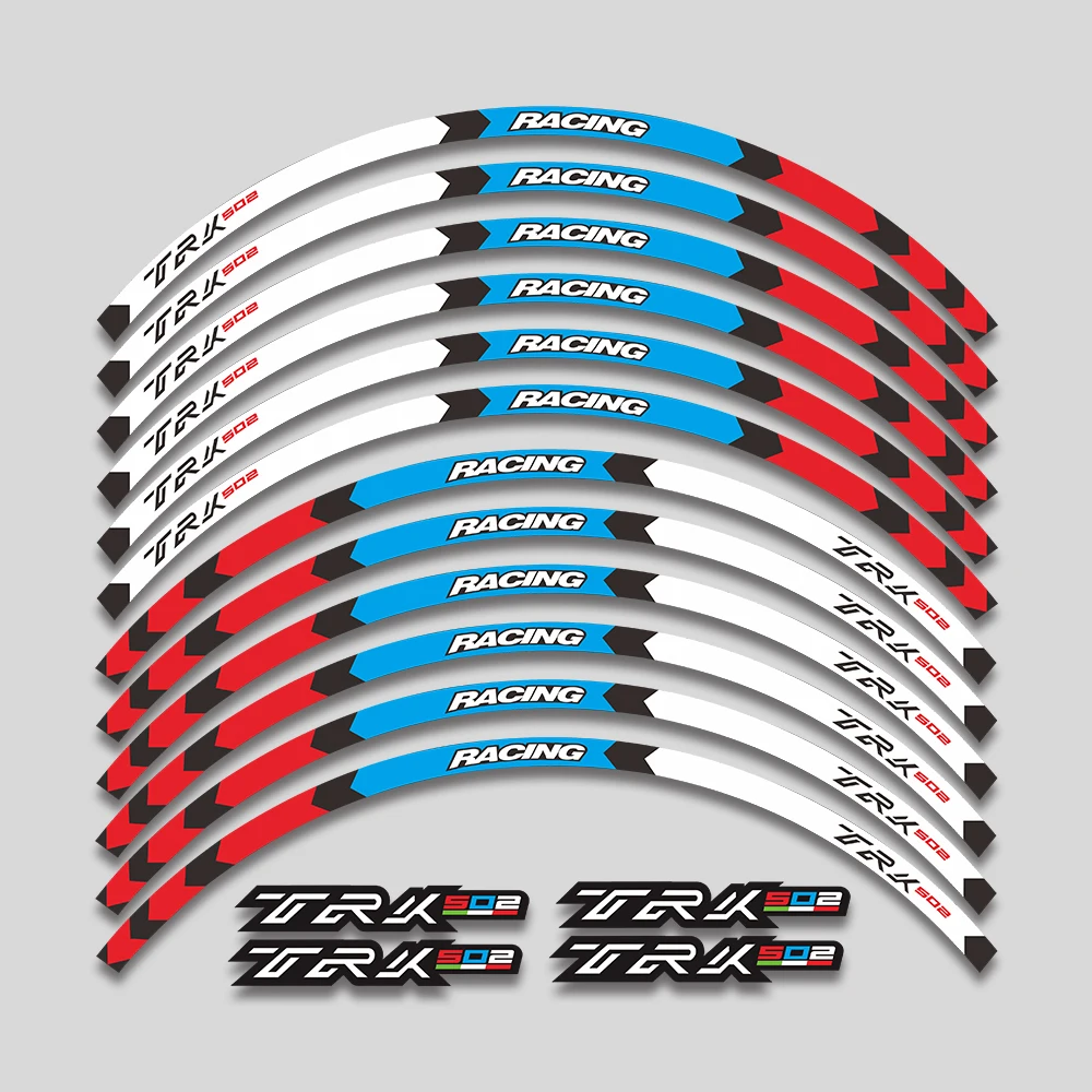 For Benelli TRK 502 2016-2022 Front&Rear Edge Outer Rim Sticker Wheel Decals Reflective Waterproof Stickers