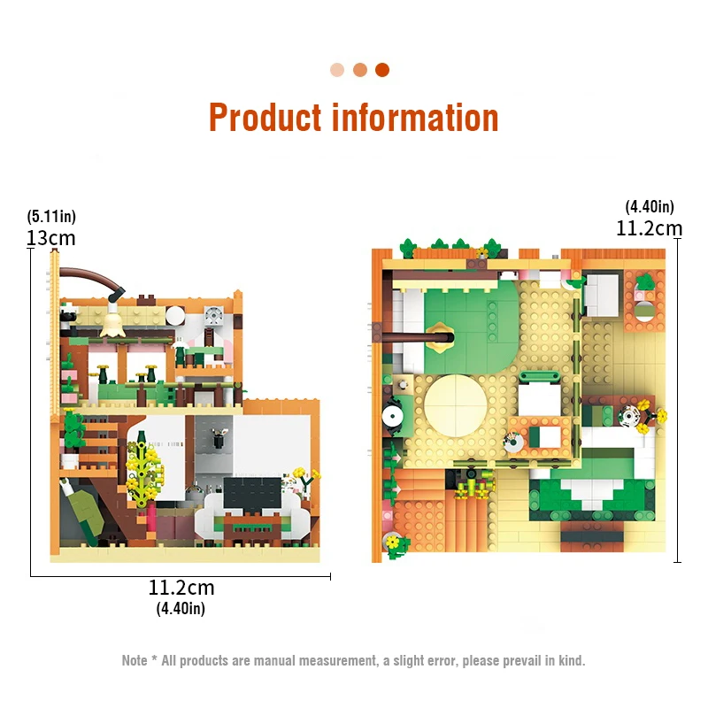 Dream House Model Building Blocks Brinquedos para crianças, Creative DIY Assembly Blocks, Double-Deck House, Colecionáveis, Meninos e Meninas, 1412 PCs