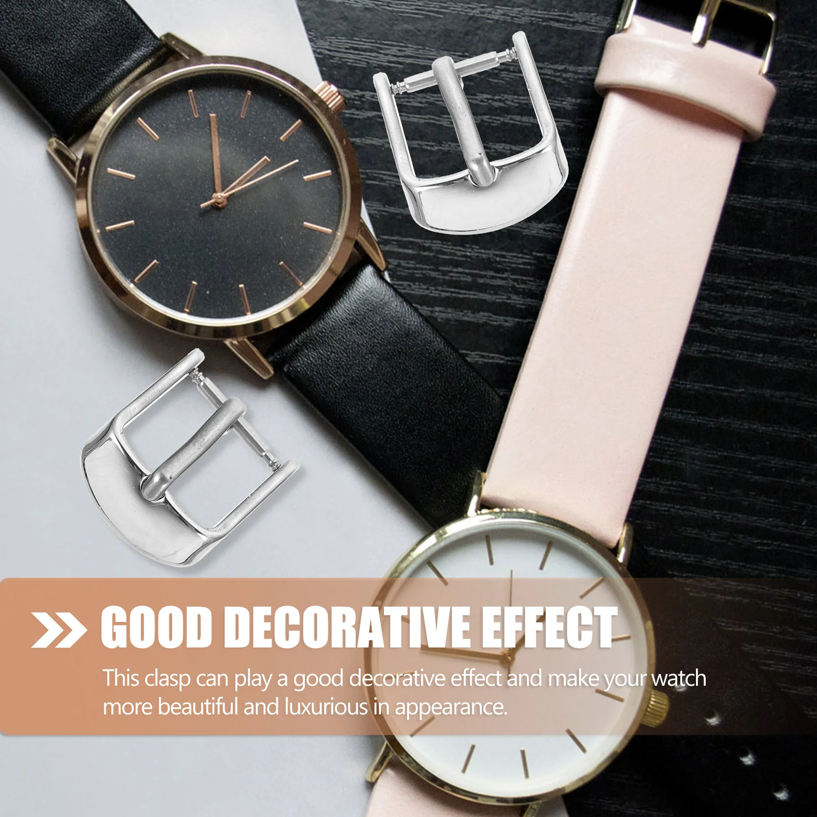 

2 Pcs Watch Band Strap Buckle Straps Bands Replacement Clasp Repair Metal Silver Clasps for Stainless Steel Belt Man