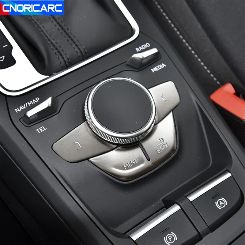 Car Styling Console Gearshift Panel Buttons Cover Trim For Audi Q2 2017-2020 Multimedia Buttons Decals Interior Accessories