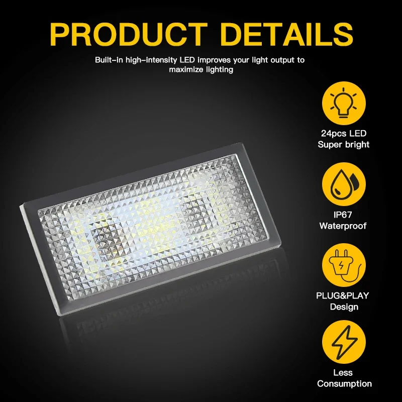 لسيارات BMW E66 E65 7-Series 2006-2008 LED رقم لوحة ترخيص ضوء مصابيح 12 فولت الأبيض Led Canbus سيارة لا خطأ لوحة ترخيص السيارة #3