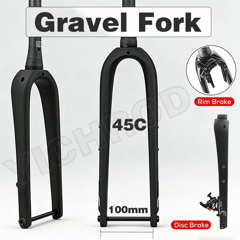 

Карбоновая вилка DA для гравийных велосипедов с внутренней проводкой тросов, 450 г, полностью карбоновая - T1000, матовая отделка, совместима с шинами до 45C | Комплектующие для гравийных велосипедов