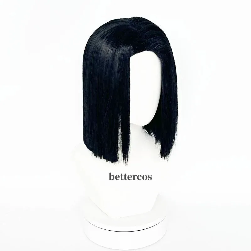 Aa69Anime Ubuyashiki Kagaya 블랙 중간 내열성 헤어 코스프레 의상 가발