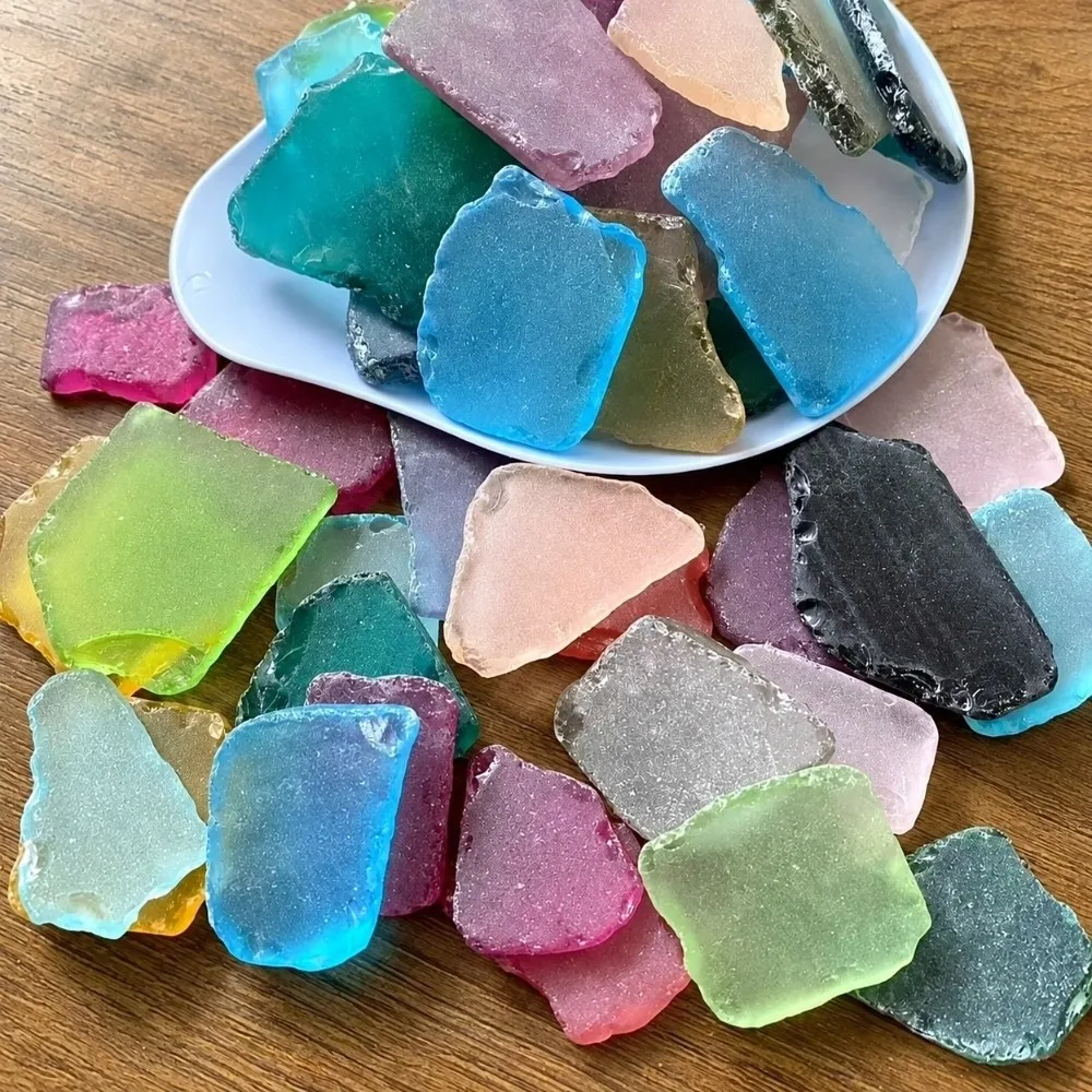 No Hole Irregular Sea Glass 500g Weight 20mm To 50mm Size Frosted Glass Vase Filler DIY Art Crafts Craft Supplies