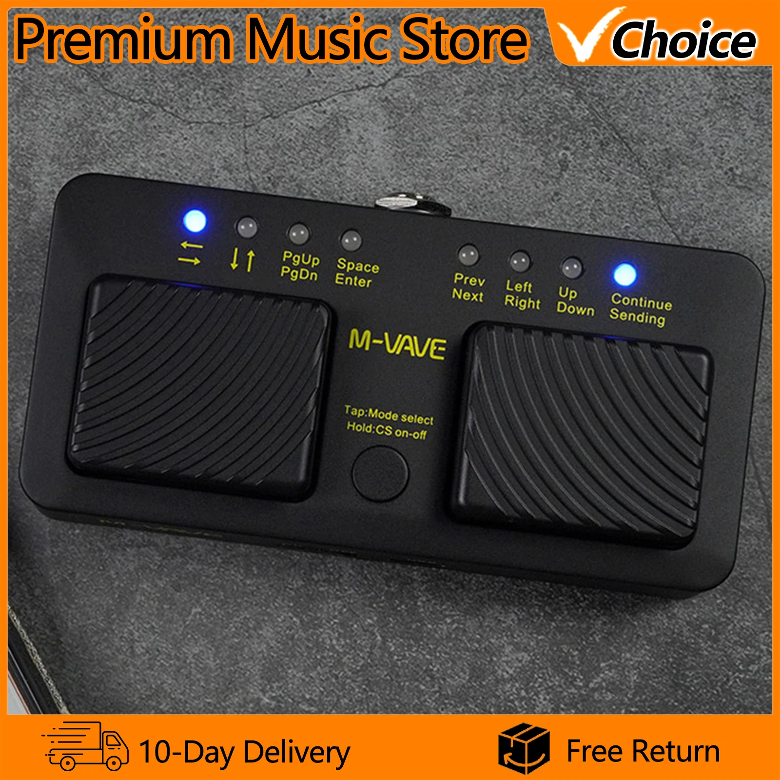 M-VAVE Wireless Bluetooth Page Turner Silent Foot Pedal Cube Turner Pro USB Rechargeable For iPad iPhone Tablet Smart Phone