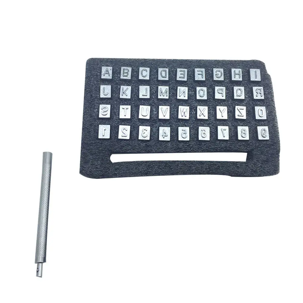 Heavy Duty 37-Piece Punch Set with Sandblasted Tempered Steel Alphabet Stamps for Crafting, Printing & Metal Marking
