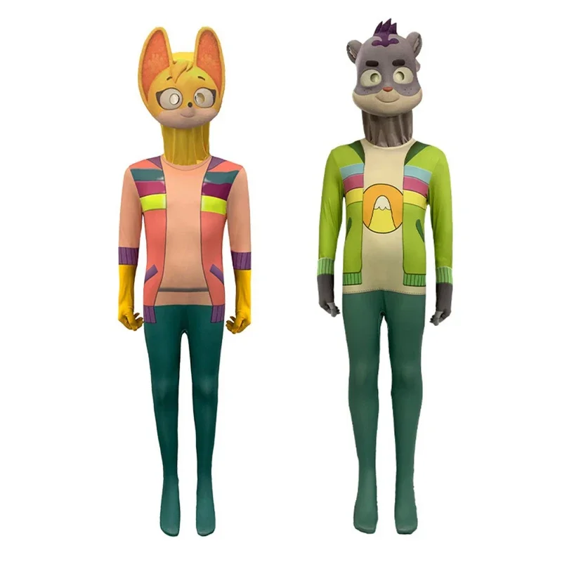 ZA01 Аниме The Creature Cases Kit Casey Косплей Костюм Детский Комбинезон Маска Полный Комплект Сэм Снег Ролевая Игра Боди Хэллоуин PaZa0@