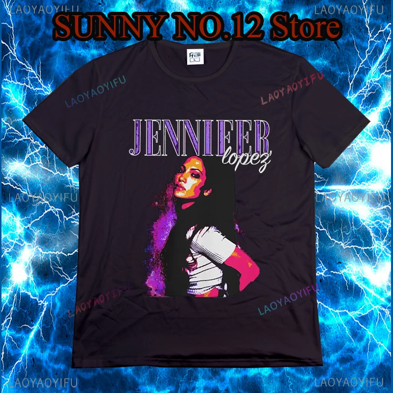 Men T-Shirt JENNIFER LOPEZ 90s Essential Crazy  Tees Short Sleeve Selena T Shirts Round Collar Tops Gift Idea