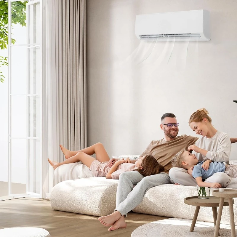 9000BTU Wifi Enabled Mini Split Air Conditioner & Heater, 19 SEER 115V Energy Saving Inverter Ductless Wall AC Unit