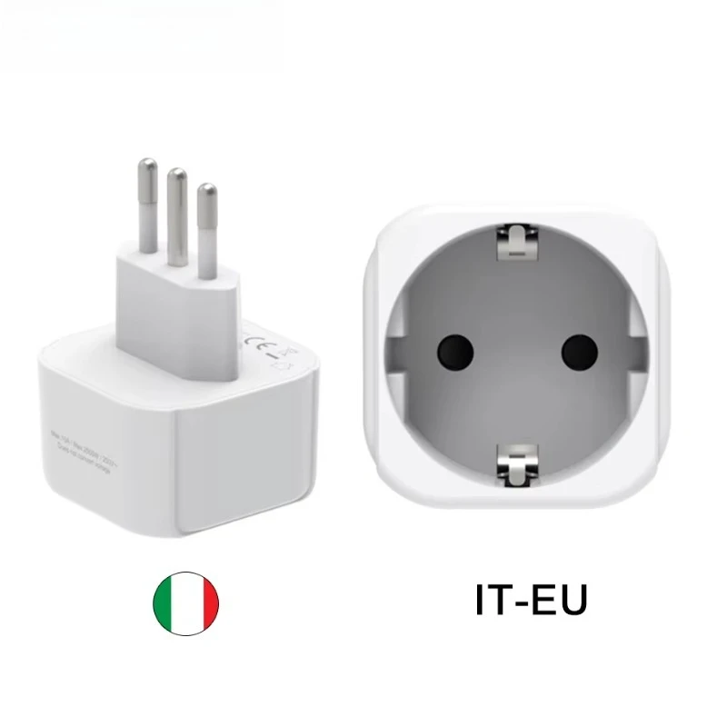 

European German France Russia to Italy 3 Pin Power Plug Socket Adaptor EU Outlet Travel Charger Adapter Converter