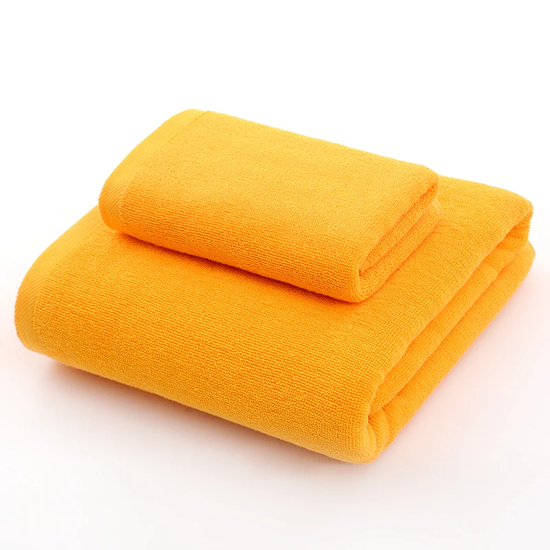 

100% Cotton Towel Set, Brief Solid Color Soft Absorbent Towels, 5 Star Hotel Home Bathroom Face Shower Washcloth Japanese 2pcs