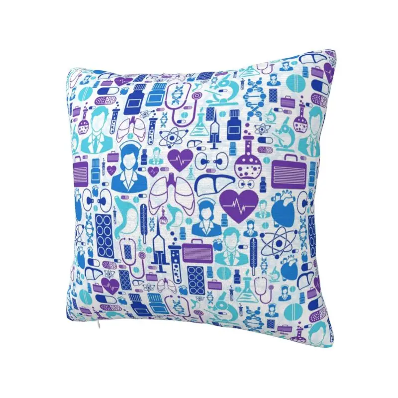 Cartoon Doctors Nurse Pillow Case 45x45cm Home Decor Cute Nursing Print Cushion Decoration Salon Square Pillowcase