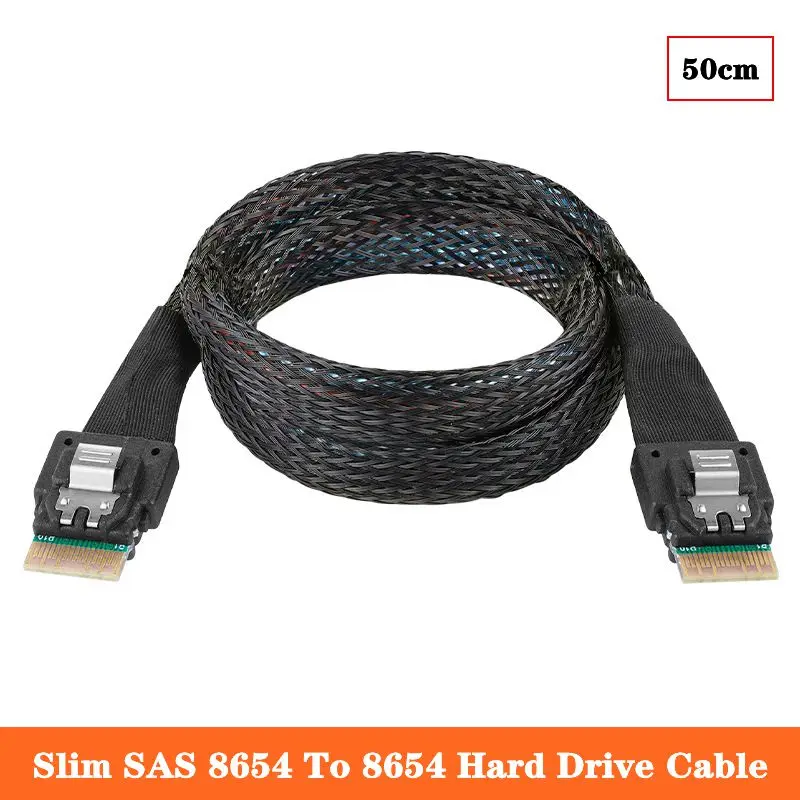 Dual Head Slim SAS 8654 To 8654 Computer Host To Hard Drive Cable Mini Sas Adapter Connection High-Speed Cable