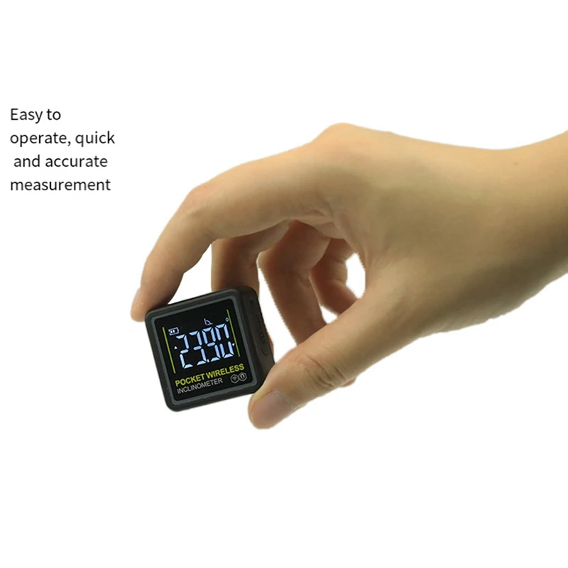 Digital Angle Gauge Magnetic Protractor Inclinometer Level Angle Finder Angle Square Level Box Backlight With Bluetooth Black