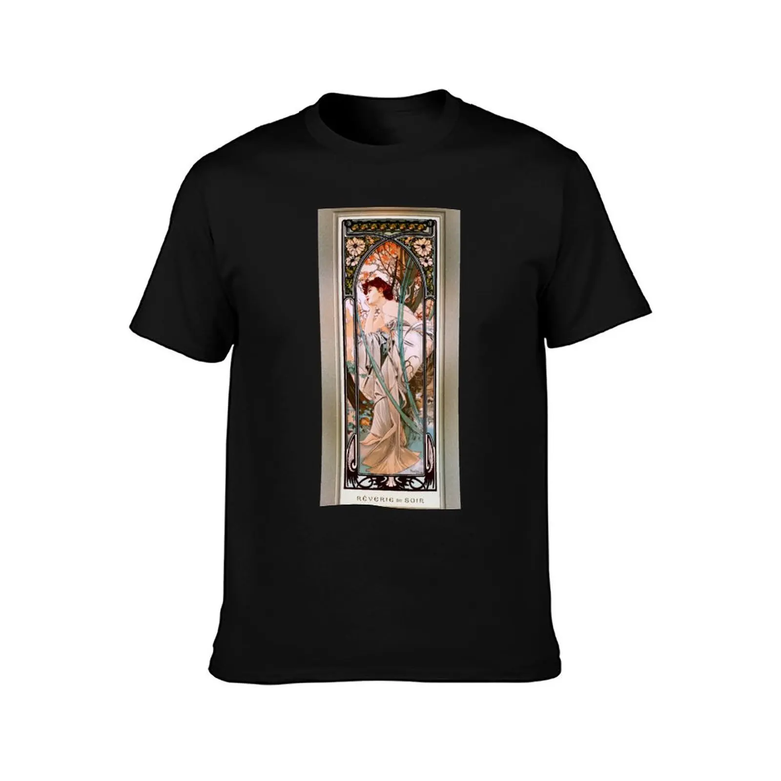 Evening Reverie by Alphonse Mucha Remastered Xzendor7 Vintage Art Reproductions T-Shirt Cool Dry Performance T-Shirt