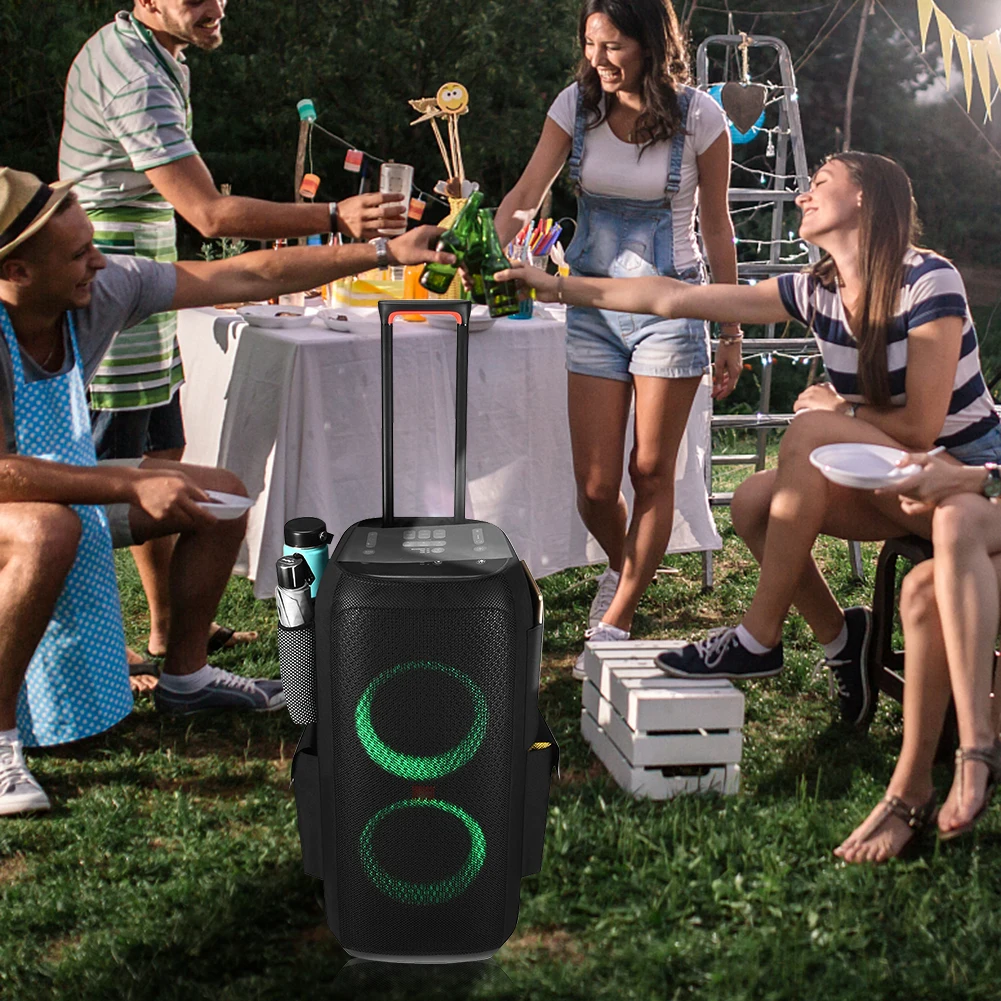 メッシュキャリングバッグ 多機能スピーカー収納バッグ ウォーターボトル用 マイクスピーカー保護ケース JBL Partybox 310用