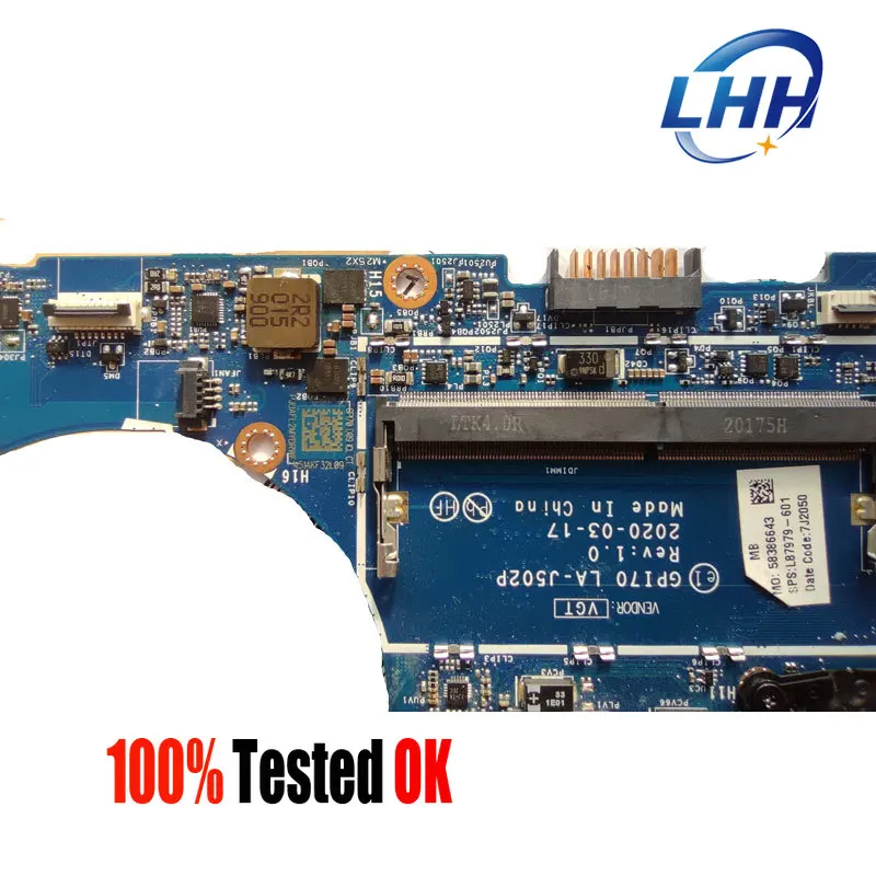 LA-J502P 마더보드, CPU I5-1035G1 I7-1065G7, GPU MX330 100% 테스트 완료, HP 17M-CG 17T-CG