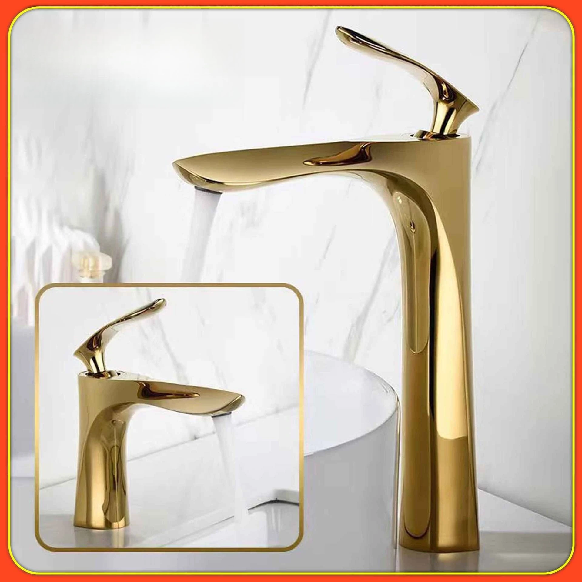 

Смеситель для раковины Golden Maple Leaf, для горячей и холодной воды, бытовой, высокий, для умывальника на столешницу, с одним отверстием