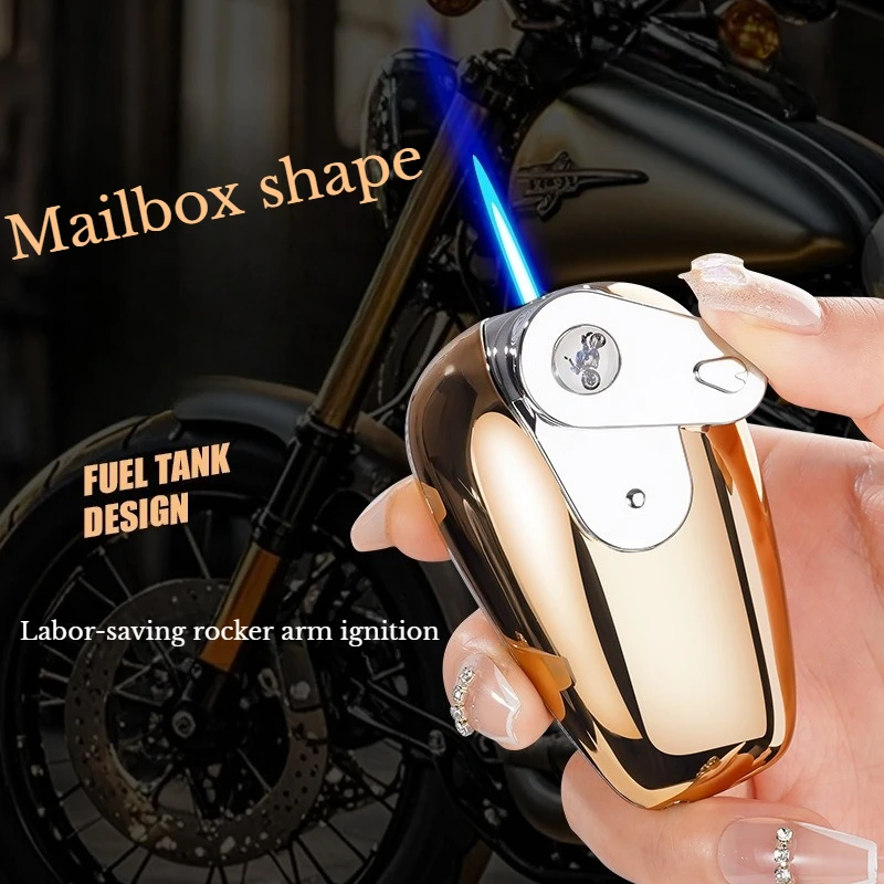 

Creative Motorcycle Fuel Tank Styling Lighter Effort-saving Rocker Ignition Direct Impact Windproof Blue Flame Cigarette Lighter