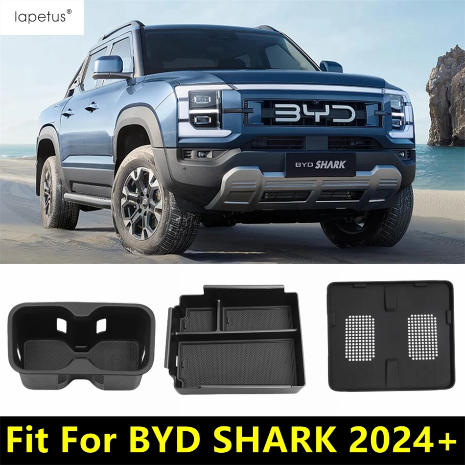 

Central Control Armrest Storage Box Organizer / Water Cup Holder / Wireless Charging Pad Accessories For BYD SHARK 2024 2025