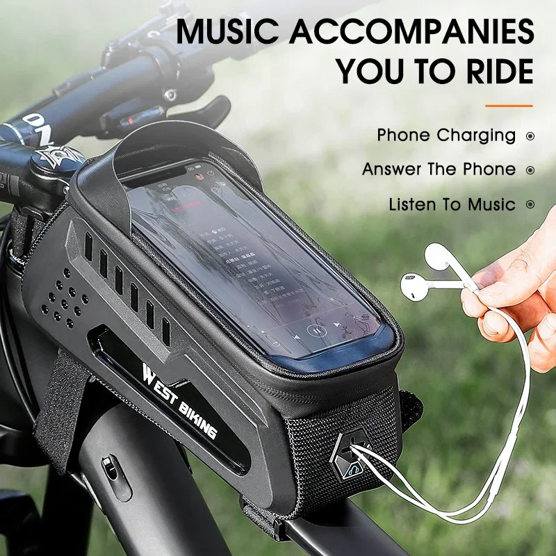 WEST BIKING Hard Shell TPU Bicycle Bag Touchscreen 6-7.4