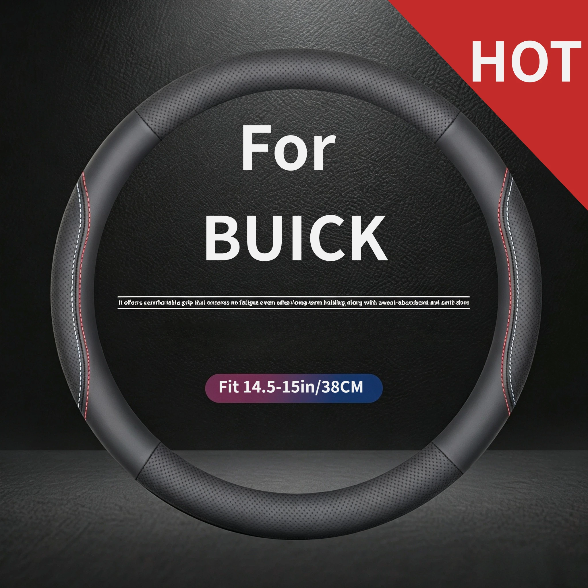 15 inch/37-38CM Anti-Slip Elegant Steering Wheel Cover for Buick Envision Enclave Envista Regal LaCrosse Cascada Electra E5