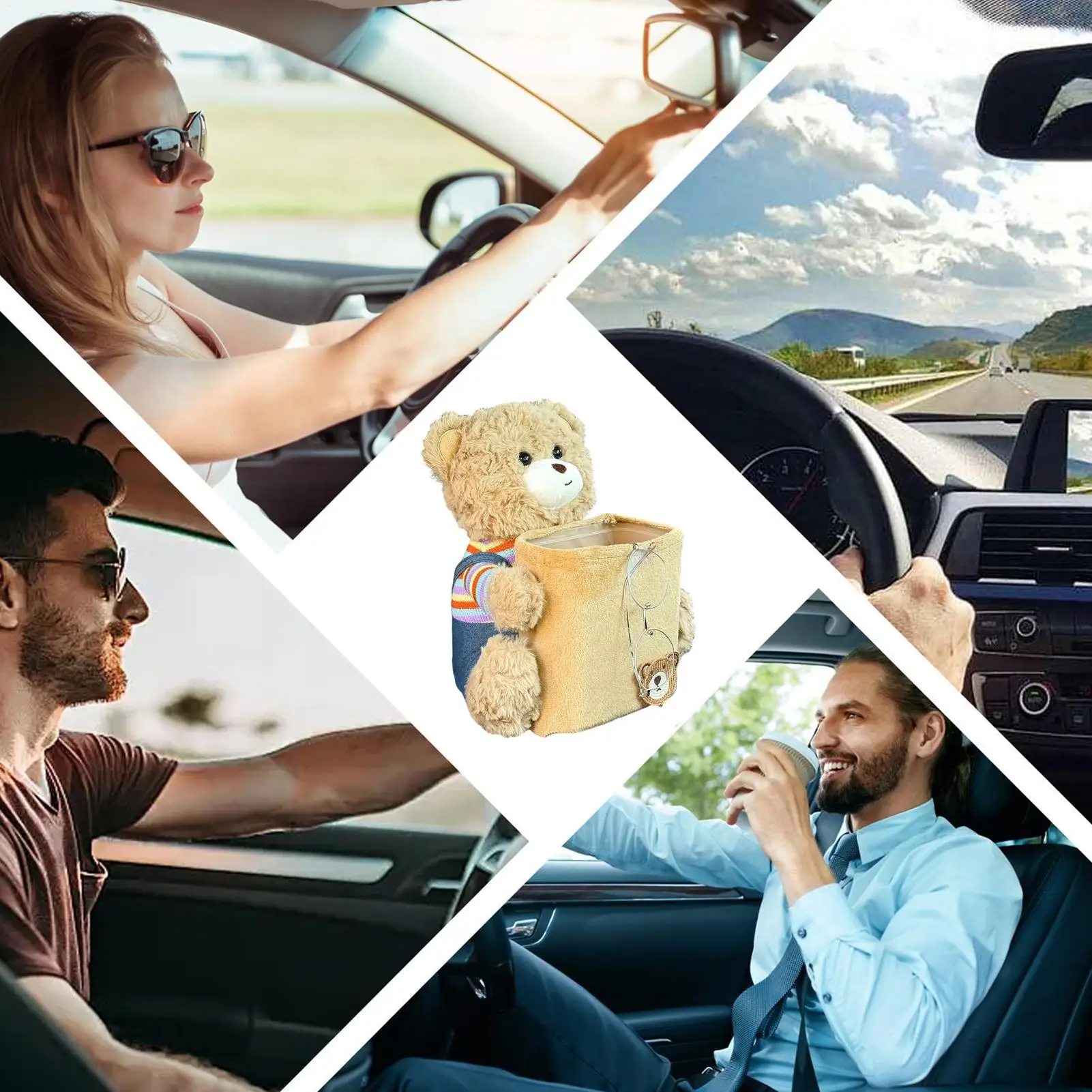 

Милый автомобильный мусорный бак 2-в-1 милый плюшевый медведь многофункциональный автомобильный органайзер мусорное ведро для грузовика для домашнего стола прикроватная тумбочка