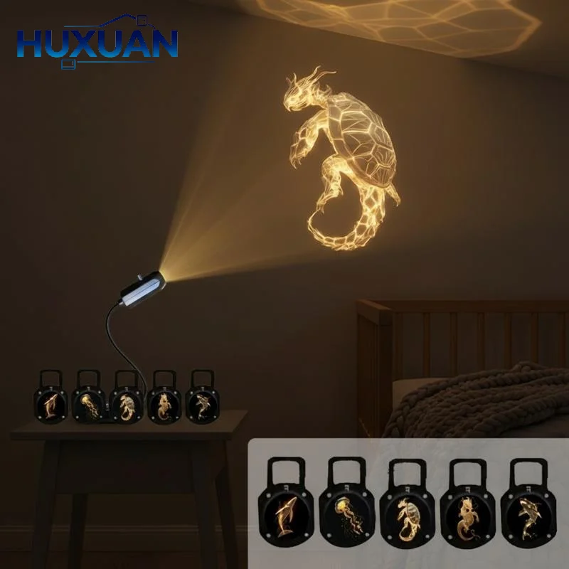USB Projector Night Light, Replaceable Lamp Sheets For Ambient Light, Home Bedroom Ceiling Projector Light