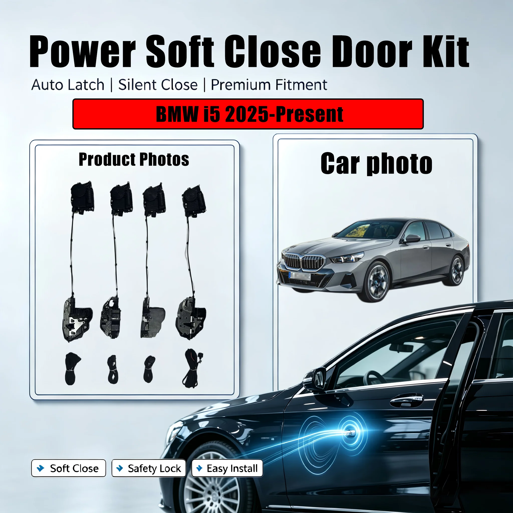 Xcar for BMW i5 2025-Present Car OEM Automatic Soft Close Door Electric Suction Kit Auto Power Closing