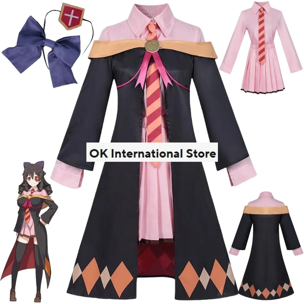 Anime God’s Blessing on This Wonderful World! New Character Cosplay JK Uniform Dress Shawl Dew Cosplay Costume