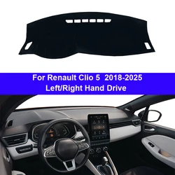 Car Dashboard Cover For Renault Clio 5 2018-2022 2023 2024 2025 Center Console Protector Carpet Dashmat Sun-shade Accessories