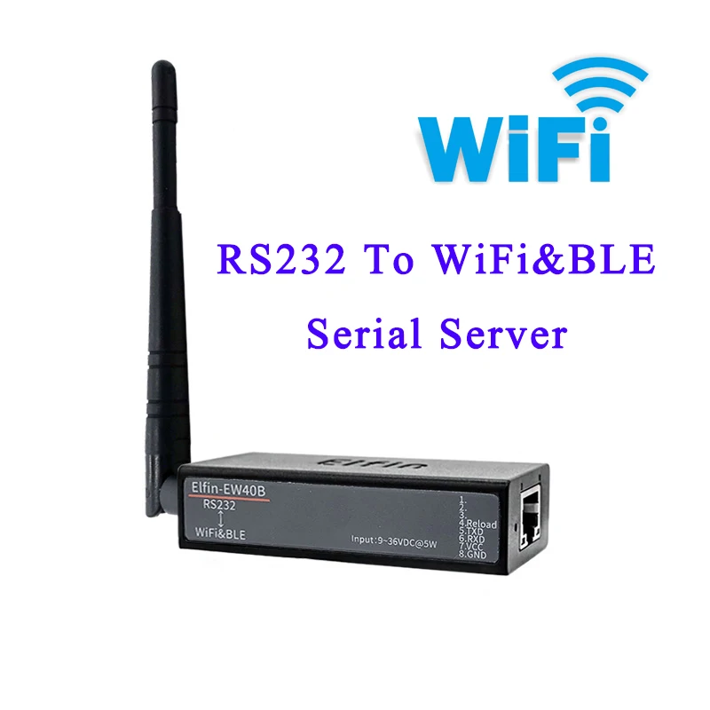 EW40B Elfin Serial Server RS232 to Wifi&BLE Support Ali IOT and MQTT Remote configuration