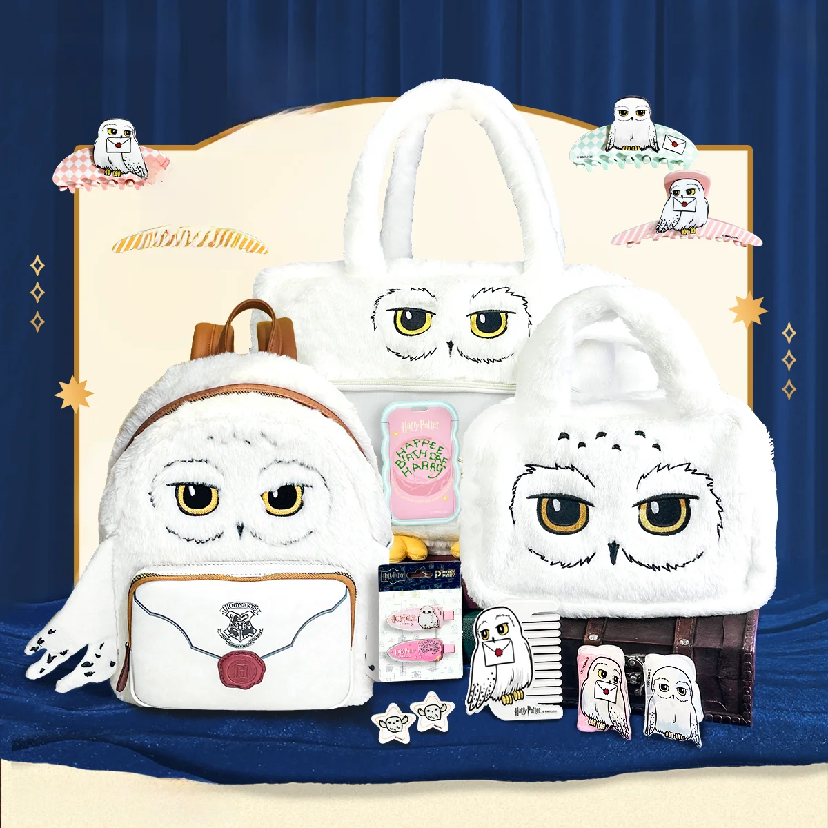 

Тематический набор сумок Hedwig для девочек, сова 2004, сумка через плечо, расческа, повязка для волос, заколка для волос, подарочный набор, сумка для отдыха Sle