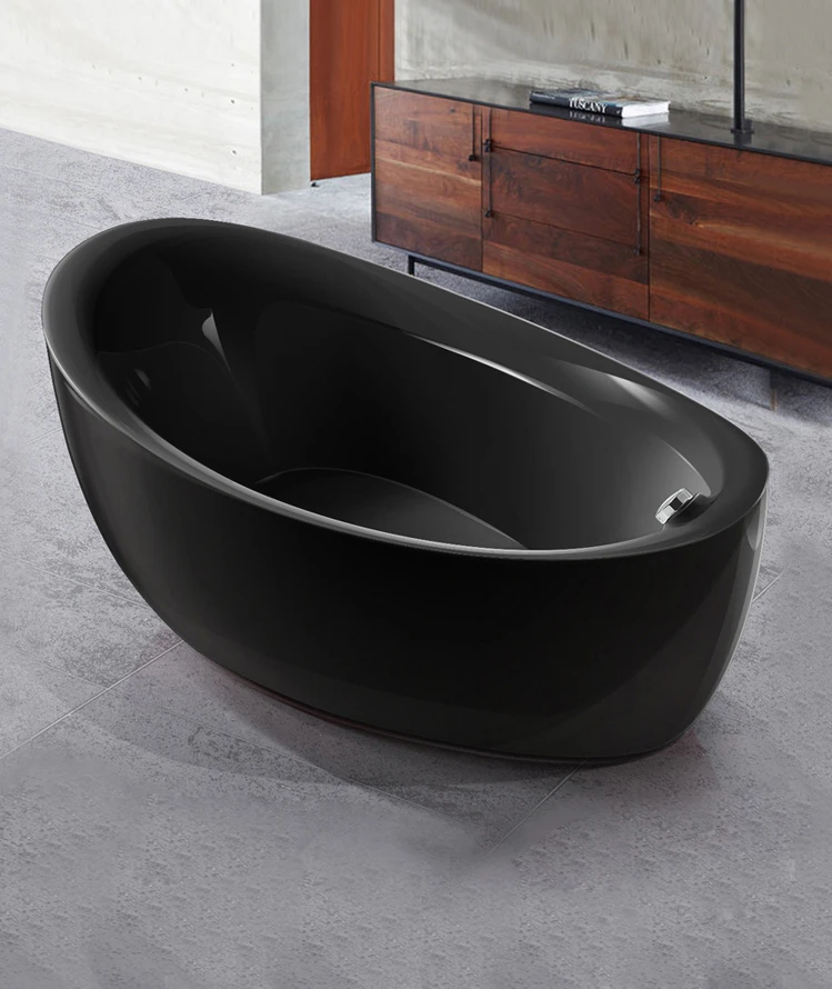 

Acrylic bathtub independent all black and red seamless integrated bathtub 1.3m ~ 1.8m.