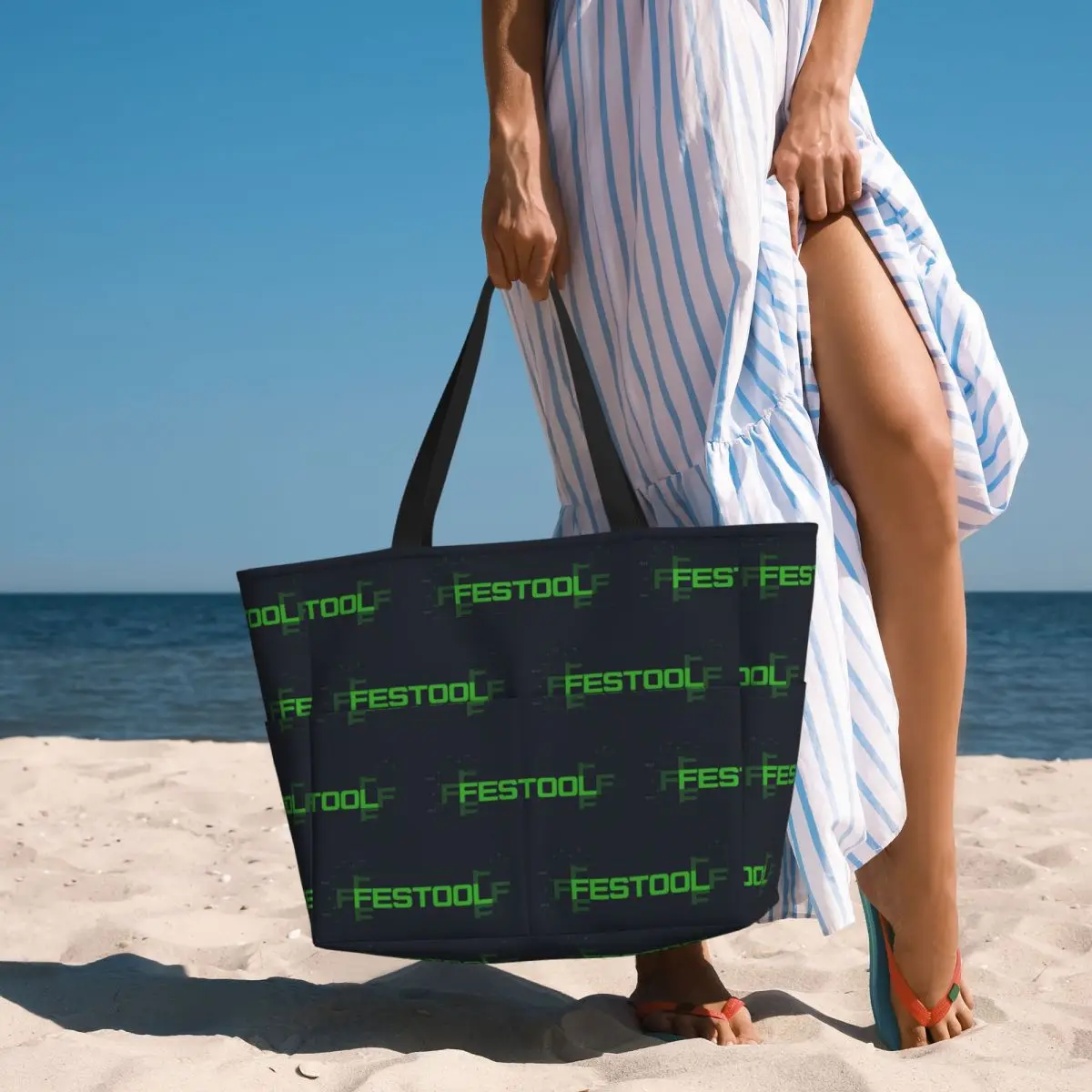 

Festool Powertool Beach Tote Bag Sport Gym Yoga Duffle Large Tote Bag Women Travel Bag Fitness bag