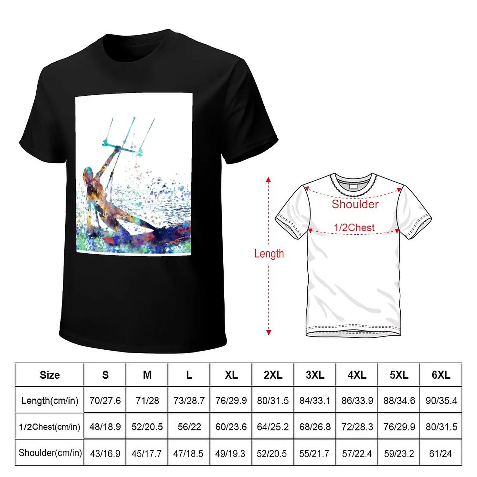 Kitesurfing, watercolor kiteboarding, kiteboarding T-Shirt t shirts for man pack white T-Shirt