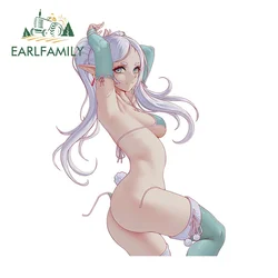 EARLFAMILY 13cm X 9.6cm Hentai Frieren Bikini araba çıkartmaları eğlenceli güneş koruyucu dikiz aynası gövde çıkartması yarış aksesuarları