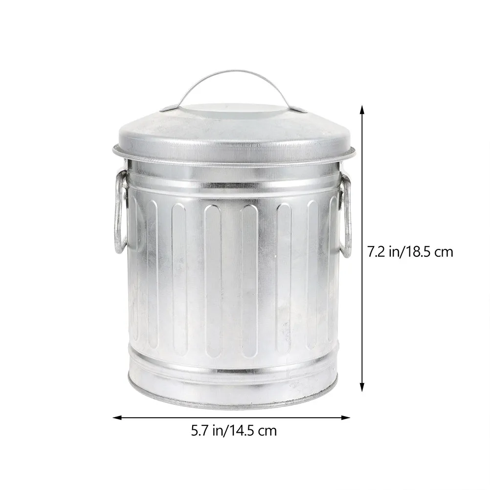 2Pcs Compact Desktop Trash Bin Bucket Design Decorative Wastebasket for Office Home Bedroom Kitchen Bathroom Creative Small