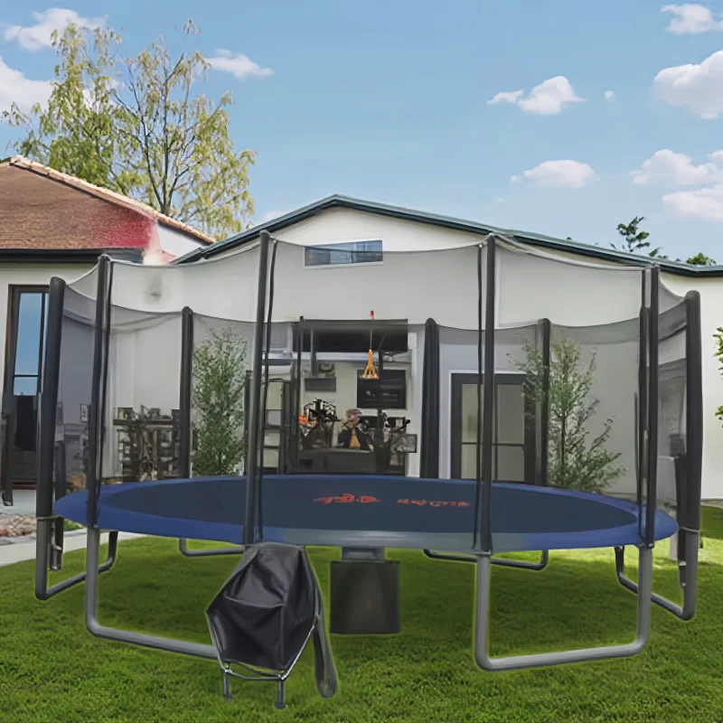 6-16FT Commercial Grade Foldable Fitness Trampoline Kids Adults Large Steel Guard Home Outdoor Made Durable Sports Jumping Girls