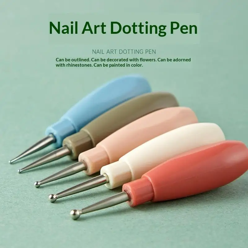Multicolor Handle Liner Drawing Flower Dotting Rhinestone Picking DIY Manicure Tools Interlockable Nail Art Dotting Pen 5Pcs