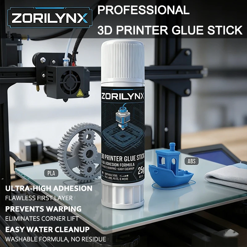 

Клей-карандаш для 3D-принтера ZORILYNX, 25 г, высокопрочный клей для платформы, предотвращающий деформацию филаментов PLA, ABS, PETG, TPU, аксессуары для 3D-печати