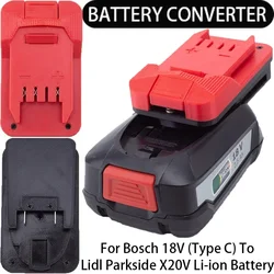 Adaptador para Lidl Parkside X20V, convertidor de herramientas de iones de litio para Bosch PBA, batería de iones de litio de 18V (tipo C), adaptador AL1810CV AL1815CV