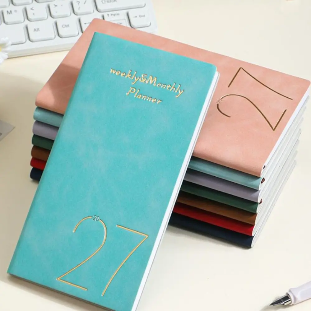 New Portable 2027 A6 Planner Notebook Daily Planning Journal Writing Hardcover Journal Notebook Daily Planner School Supplies