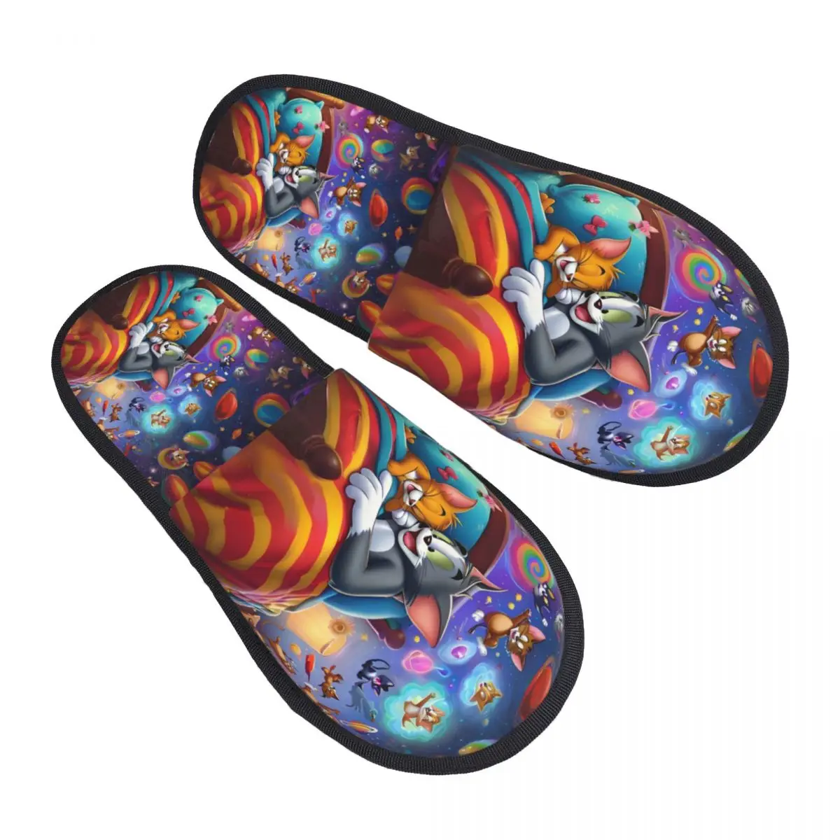 

Изготовленные на заказ домашние тапочки из мягкой пены с эффектом памяти с рисунком Тома и Джерри, женские удобные теплые нескользящие тапочки в стиле аниме в стиле каваи