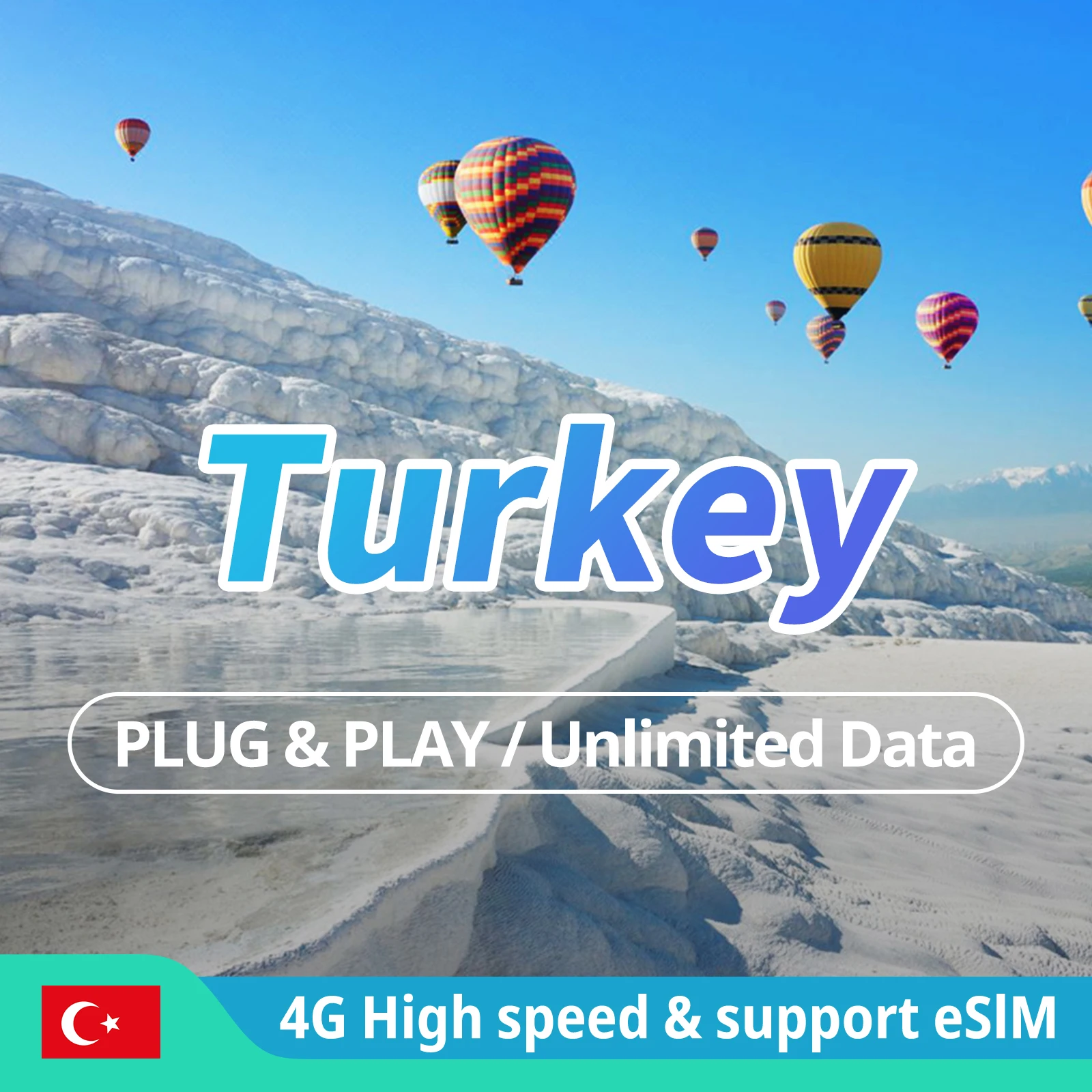 Kartu SIM Data prabayar Turki eSIM Travel 4G / LTE kartu Sim Internet tanpa batas kartu Data untuk Turki Inggris Eropa