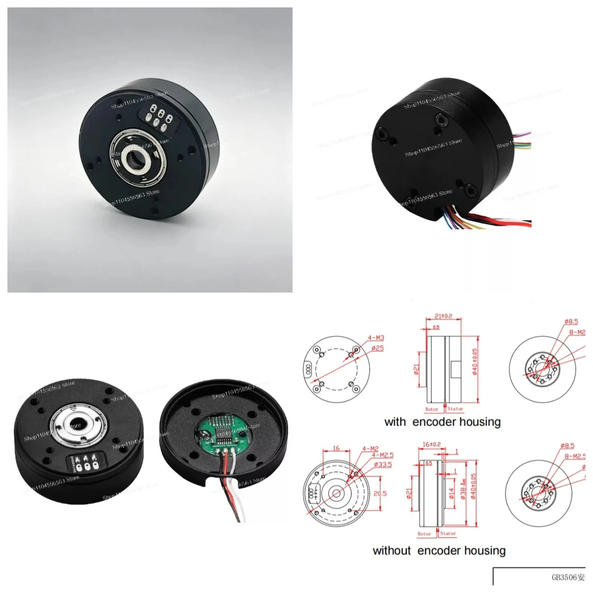 

GB3505 Small Brushless DC Servo Motor Hollow Flat PTZ Gimbal Drive Motor Robot DIY Electronic Part