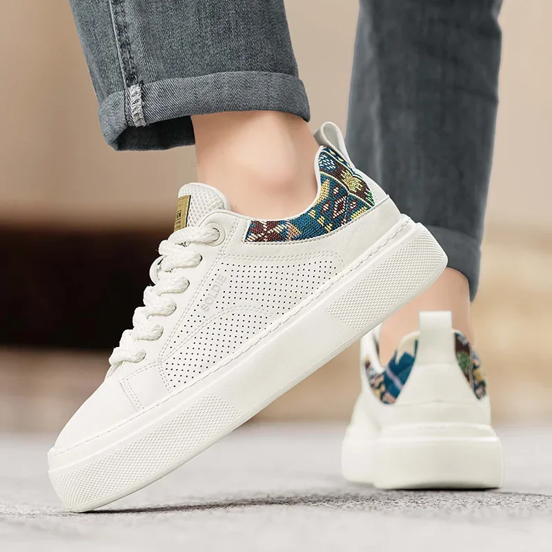 

Men's 2025 New Autumn White Sneakers & Chunky High-Top Casual Shoes – Lightweight, Height-Increasing & Comfortable