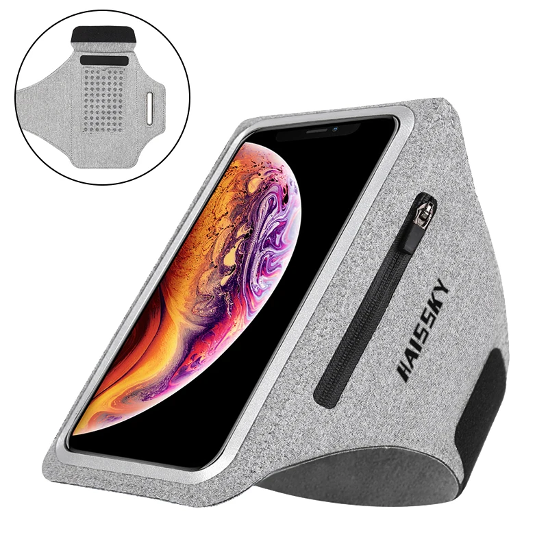 HAISSKY Laufsport-Armbinden für iPhone 17 16 15 14 13 Pro Max 15 Plus 16e 17 Air Samsung S25Ultra Reißverschlusstasche Armtasche Tasche